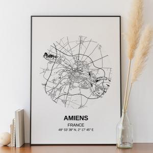 Affiche Carte Amiens